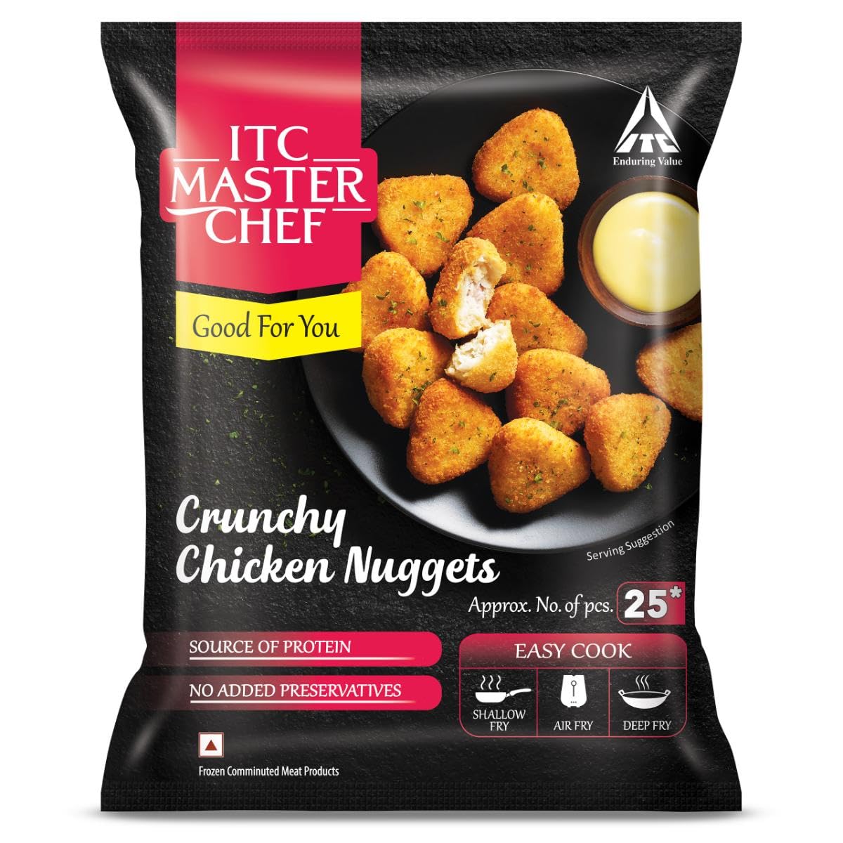 ITC MASTER CHEF Crunchy Chicken Nuggets, Non-Veg Frozen Snack, Ready to Cook, 450g