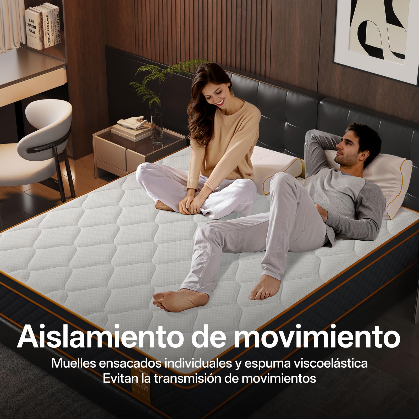 Colchón de 160 x 200 cm, altura de 25 cm, colchón de muelles de 7 zonas, dureza H3, ortopédico y ergonómico, con capa de espuma viscoelástica, certificado Öko-Tex y CertiPUR, desagüe