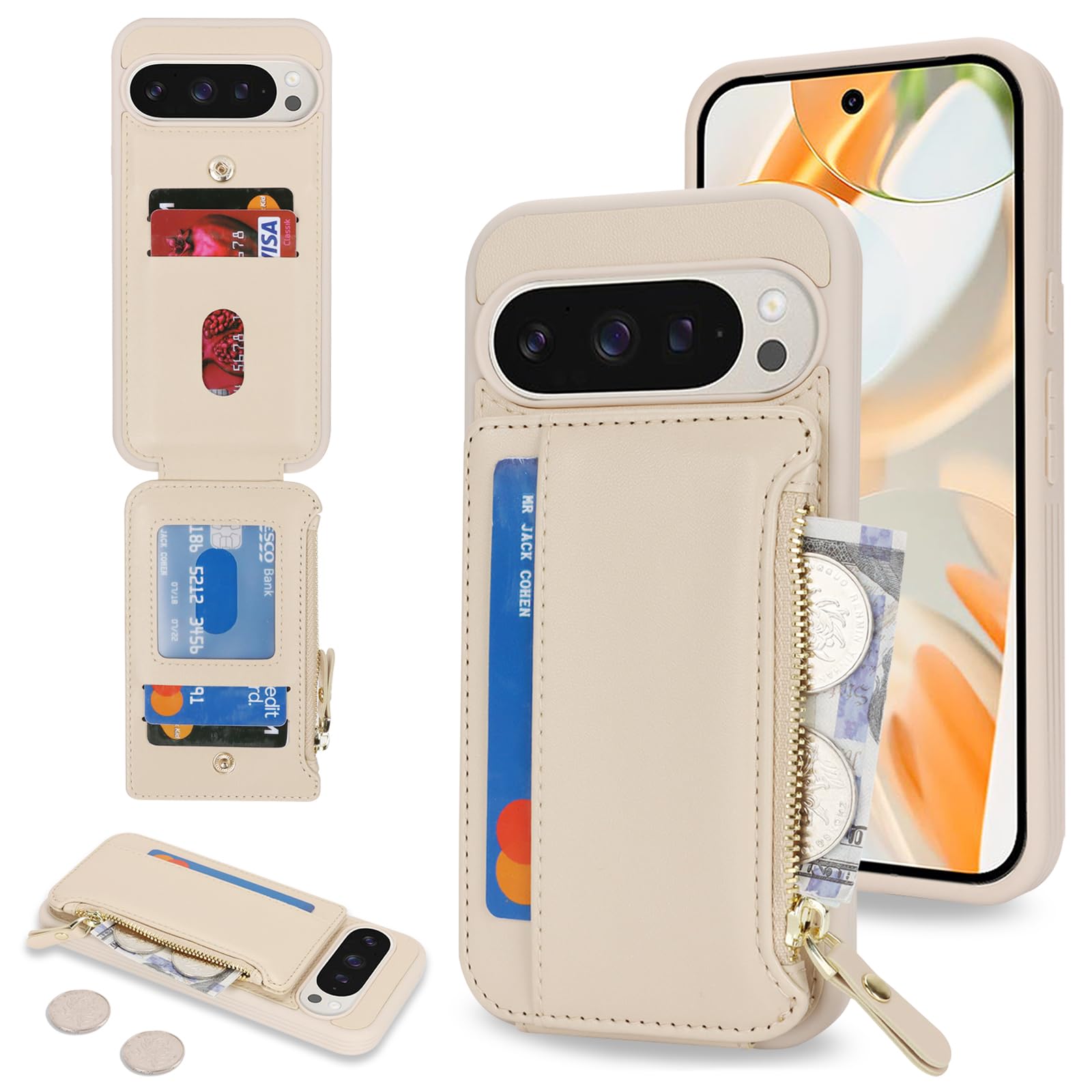 Cavor Cover Google Pixel 7A con Cordino,Flip Vera Pelle