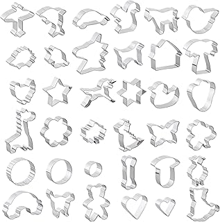 Sponsored Ad - GWHOLE 36 Pcs Cookie Cutter Set, Mini Animal Cartoon Clover Classic Shape Cookie Cutters for Christmas East...