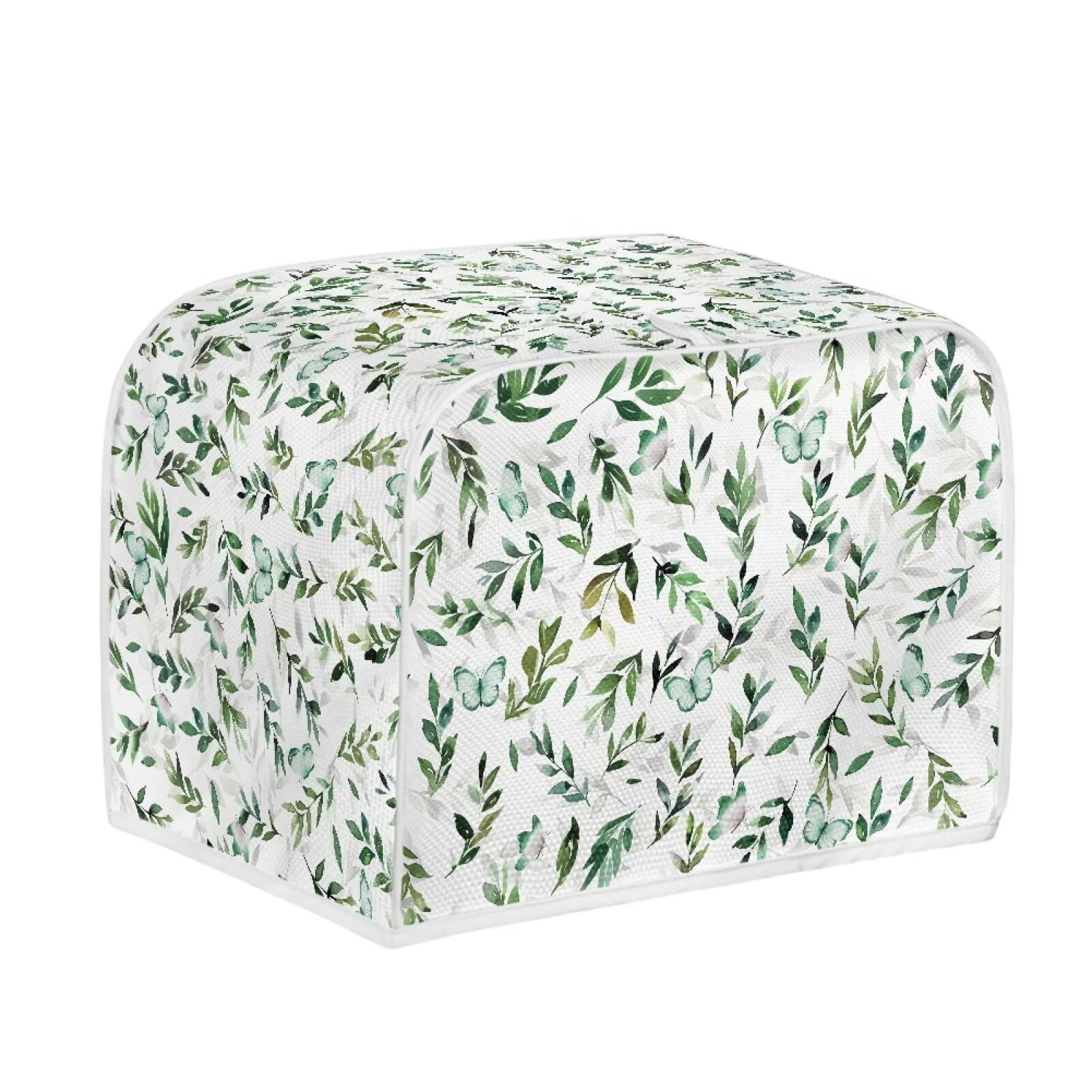 NETILGEN 4 Slice Toaster Dust Cover Bread Toaster Oven Dustproof Cover Kitchen Bakeware Protector Dustproof Fingerprint Protection for Women Gift(12.4 x 10.6 x 8.2), Green Butterfly Leaf