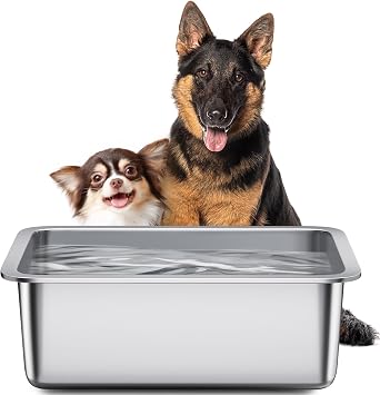 Dog Bowls 4 Gallon, Bug Hull Stainless Steel Dog Water Bowl, Large Capacity Pet Food Bowl Water Dish for Indoor and Outdoor