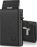 TENBST Geldbörse Herren, Slim Wallet Geldbeutel mit Münzfach & RFID Schutz, Leder Portmonee, 8 Fächer für Kreditkarten,...