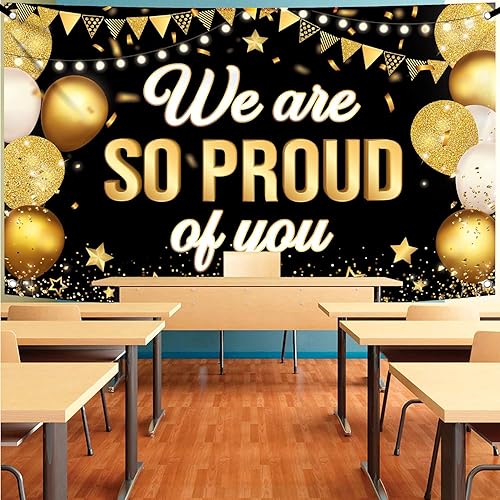Miniatura 7 de KatchOn, Cartel con texto en inglés "We are So Proud of You"  XtraL, 72 x 44 pulgadas, decoraciones de felicitación, decoraciones de graduación