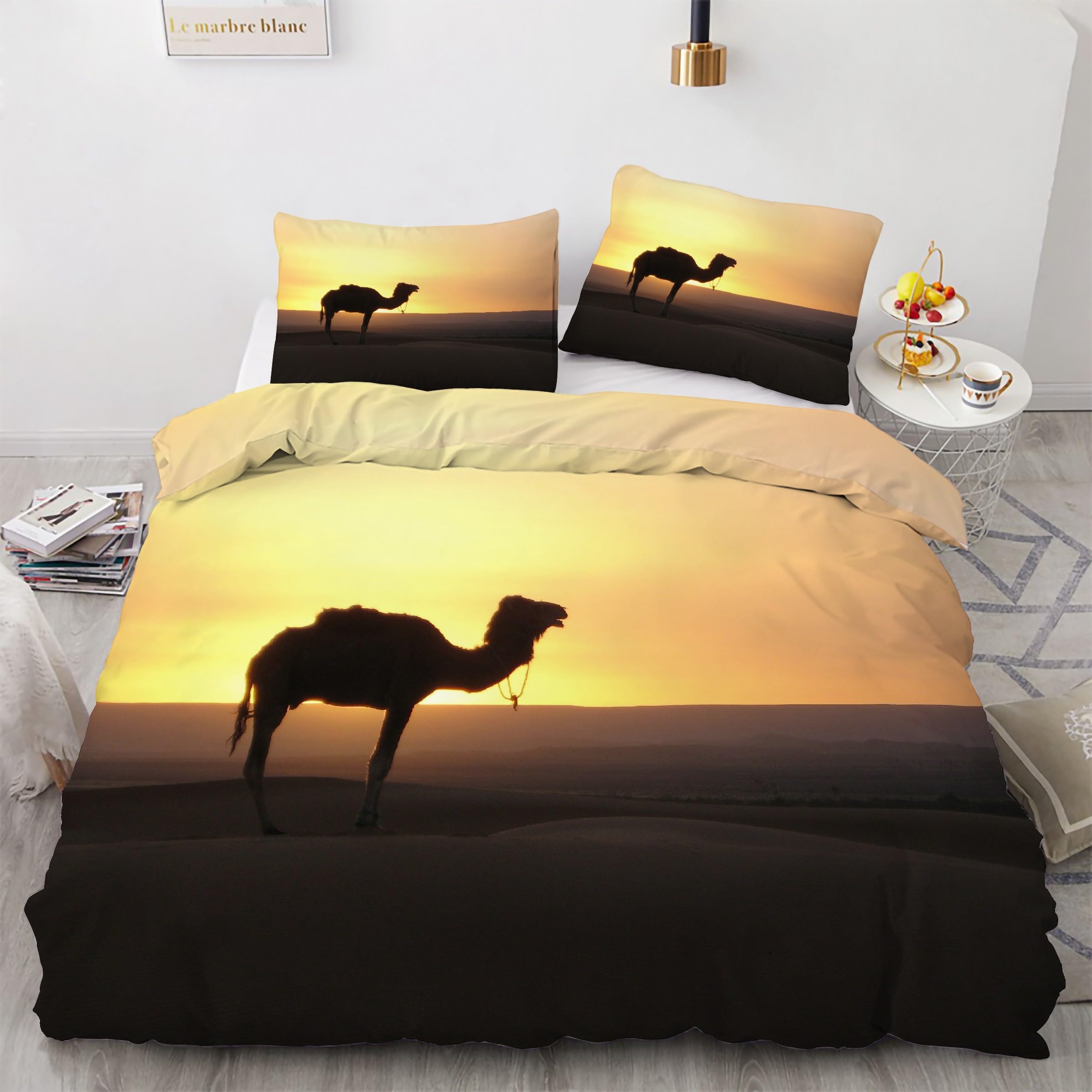 Ensemble de literie 3 pièces housse de couette 160x200 microfibre et taies