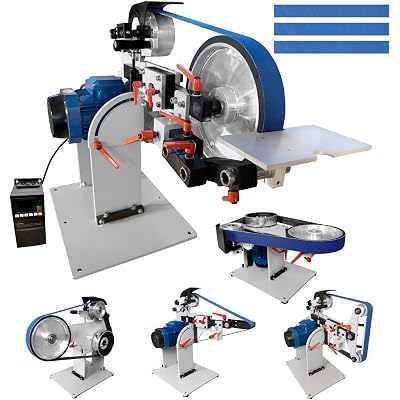 JLD 2 * 72-82Belt Grinder Sander, equipped with 2.2KW VFD, three sets of grinding heads, and 3 zirconia corundum sand belts (60 100 180) compatible with 2 * 72 sand belts