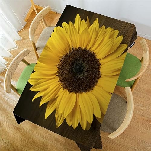 Miniatura 2 de Swono Mantel rectangular con diseño de girasoles, para jardín, diseño de girasoles de otoño, mantel oblongo, de 52 x 70 pulgadas, para mesa de