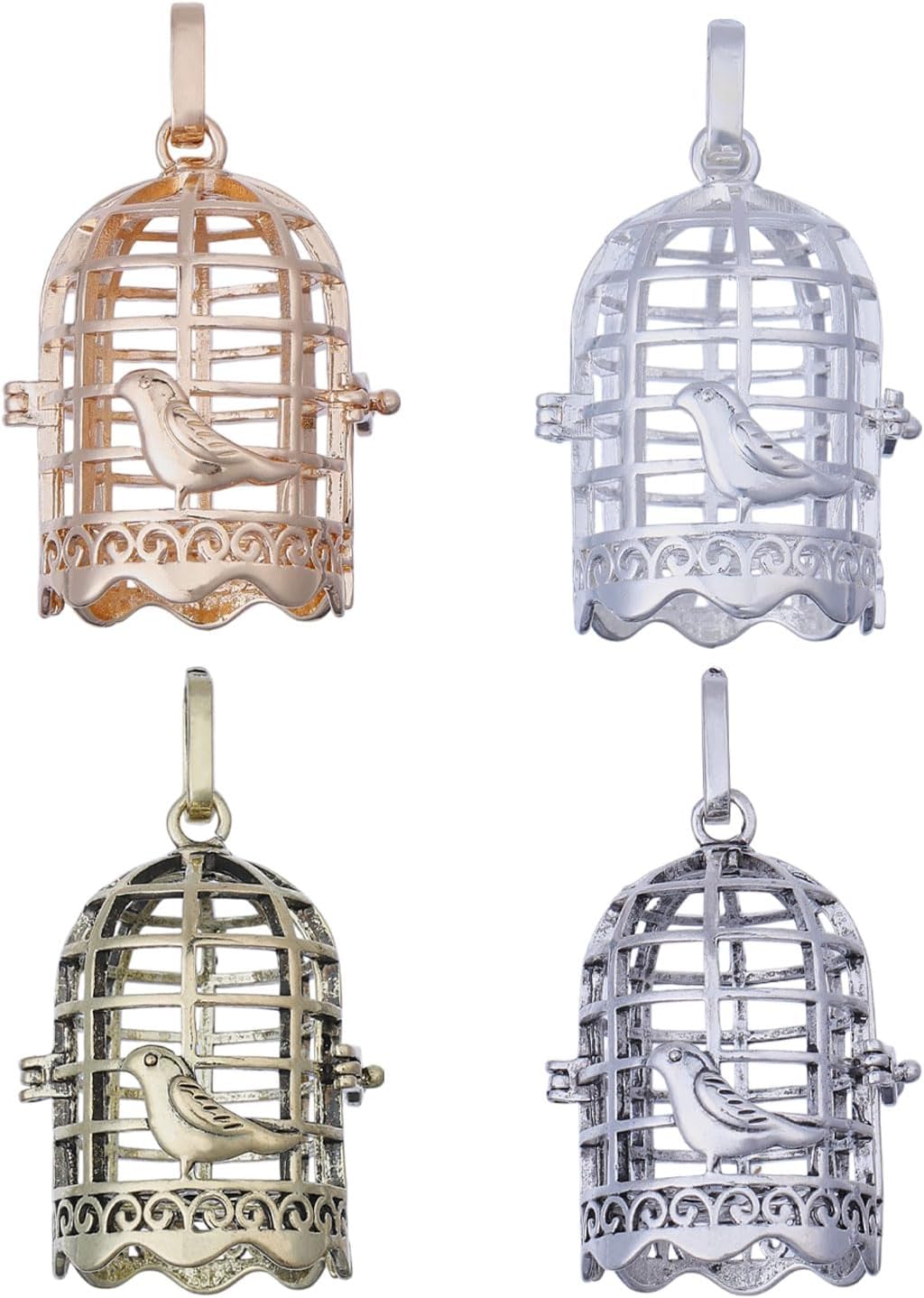 CHGCRAFT 4 Pcs 4 Colors Bird Cage Pendant Alloy Bird Cage Charms Bird Cage Pendant Charms for Jewelry Making Earring Necklace Bracele DIY Craft Supplies - Image 8