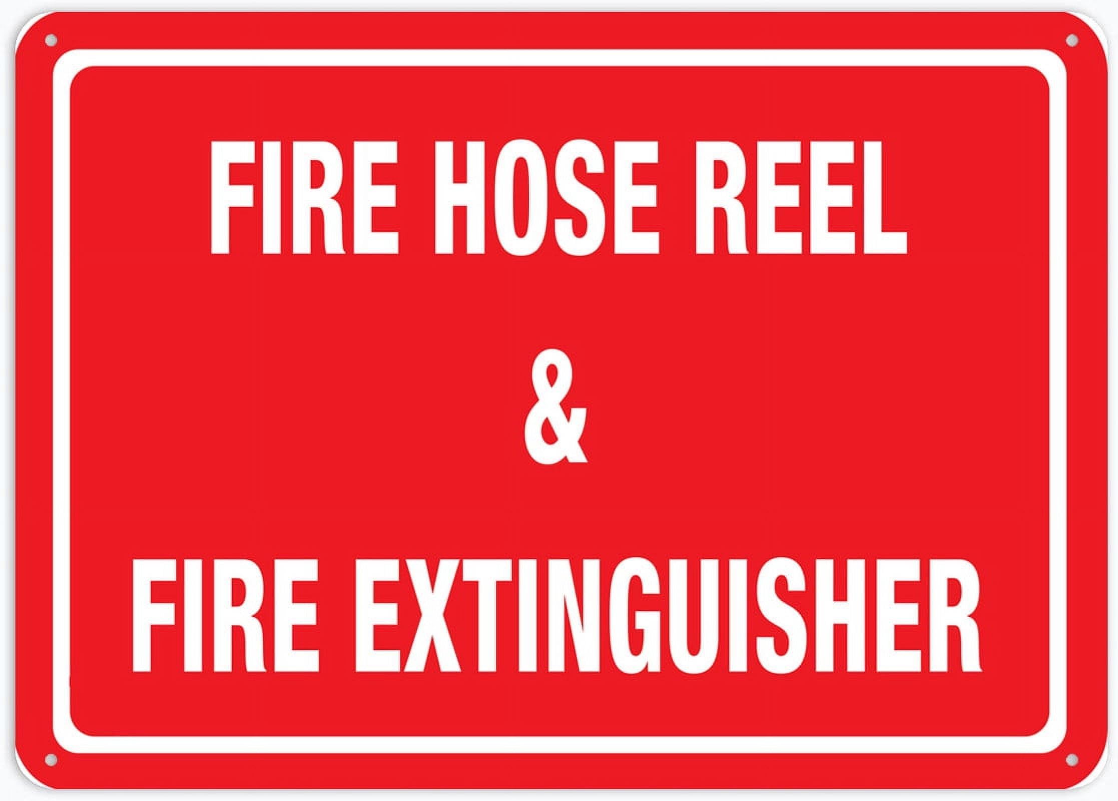 Fire Hose Reel Fire Extinguisher Sign Outdoor,Uv Printed Rust Free Aluminum 8x12 Inch,Yard Sign for Home,Business,Driveway Alert