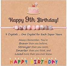 Birthday Gifts for Girls Pink Natural Stone Bracelet with Message Card for Daughter/Granddaughter/Niece Birthday Gift for Girls