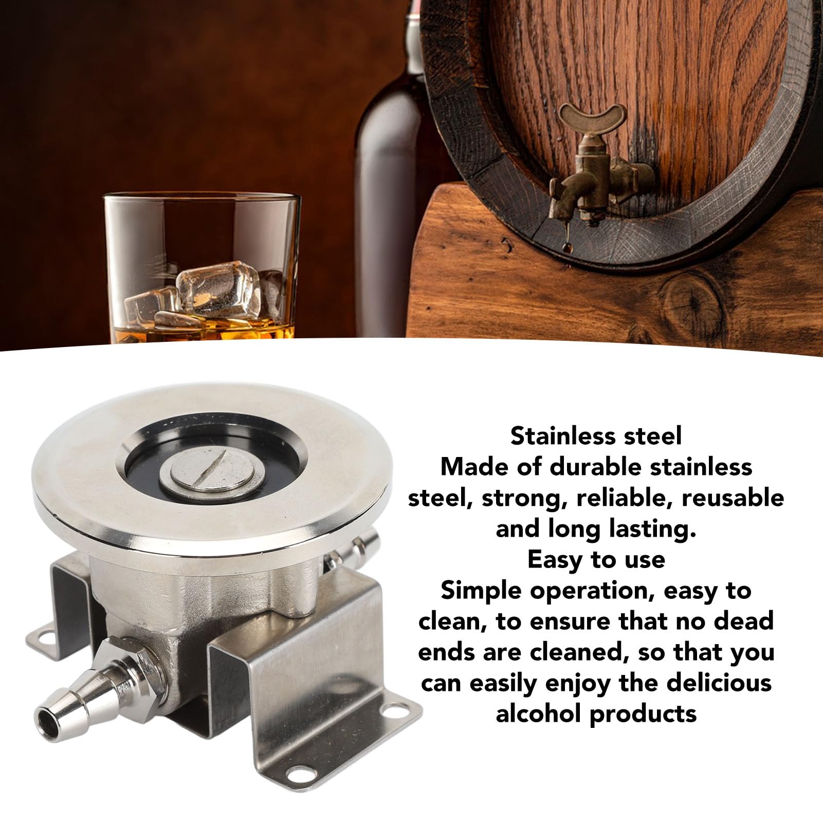 Adaptateur de Nettoyage de Coupleur de Fût de Bière, Accessoire de Coupleur de Fût de Bière à Fort Effet de Nettoyage étanche en Acier Inoxydable, pour Bar et Maison
