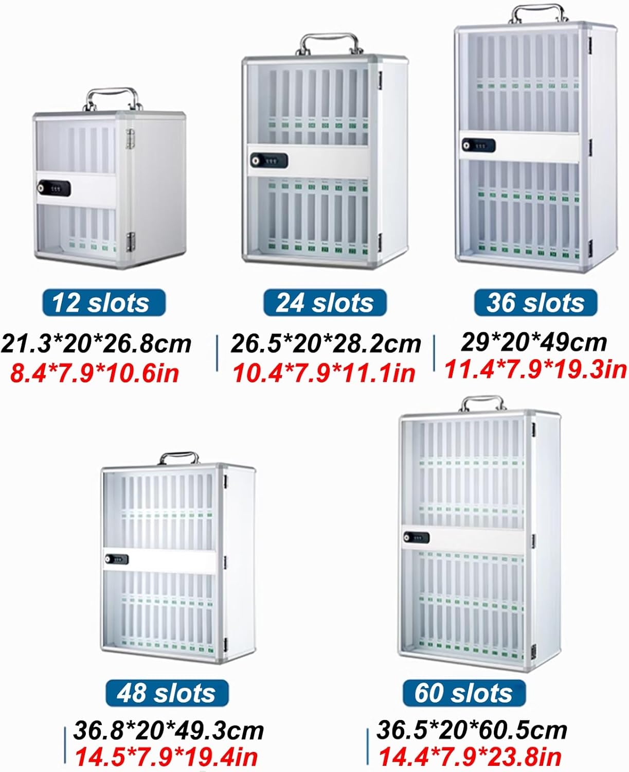 12-Slot Wall Mounted Cell Phone Locker Box with Password Lock & Handle, Easy Install, Pearl Cotton Interlayer, Ideal for Classroom, Office, Exam Storage