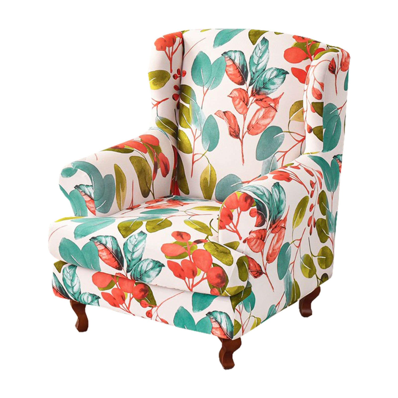 Housse de fauteuil à oreilles en tissu doux imprimé haut de gamme - 2 pièces