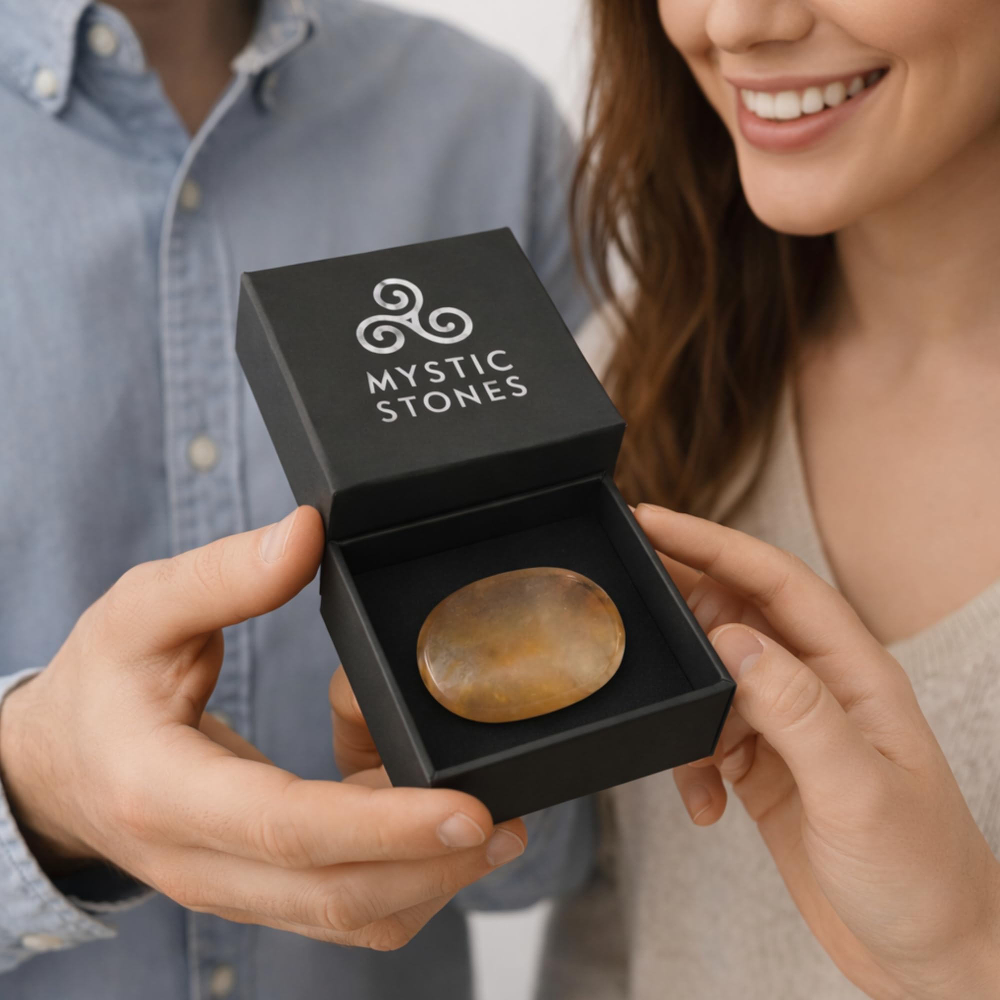 Citrino Piedra Natural – Mineral Pulido para Meditación, Reiki y Chakras | Amuleto Espiritual y Regalo (Citrine)