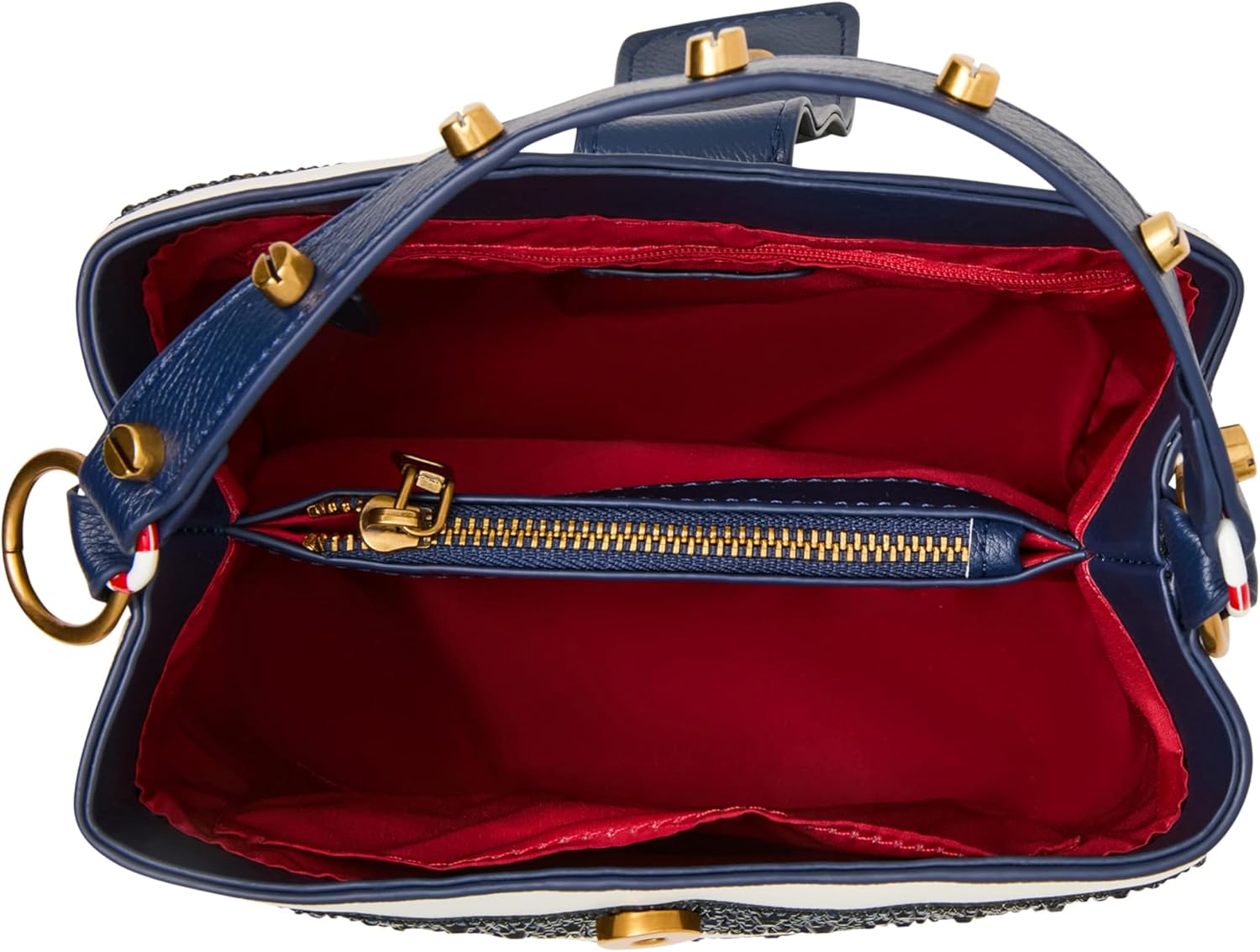 Betsey Johnson Ahoy Gorgeous Rhinestone Stripe Bucket Bag