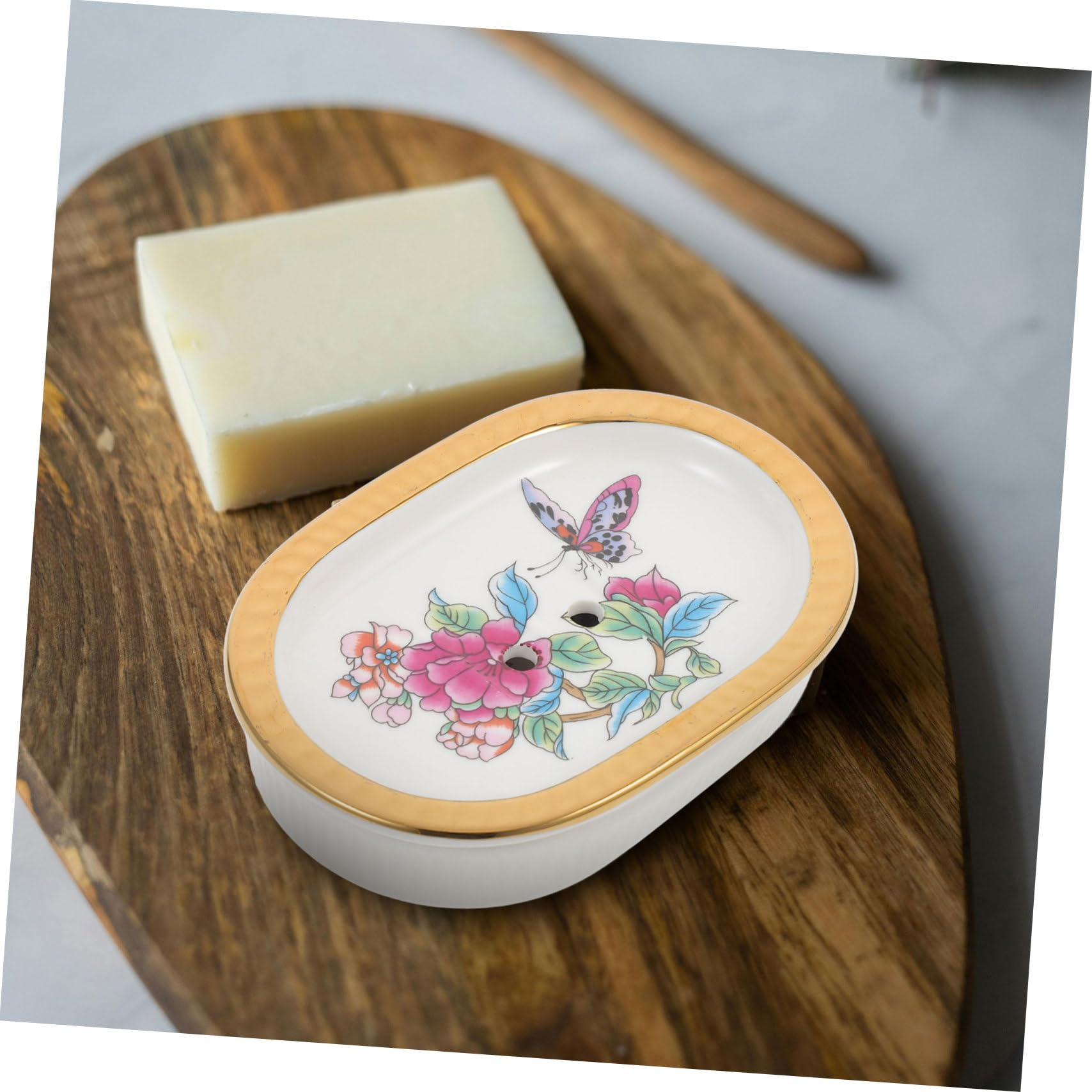 Alipis 4stücke Ceramic Soap Dish Doppellagige Seifenschale Mit Abfluss Für Badezimmer Und Küche Leicht Zu Reinigen Stilvolles Design Cremefarbenem Marmormuster Langlebig Und Praktisch
