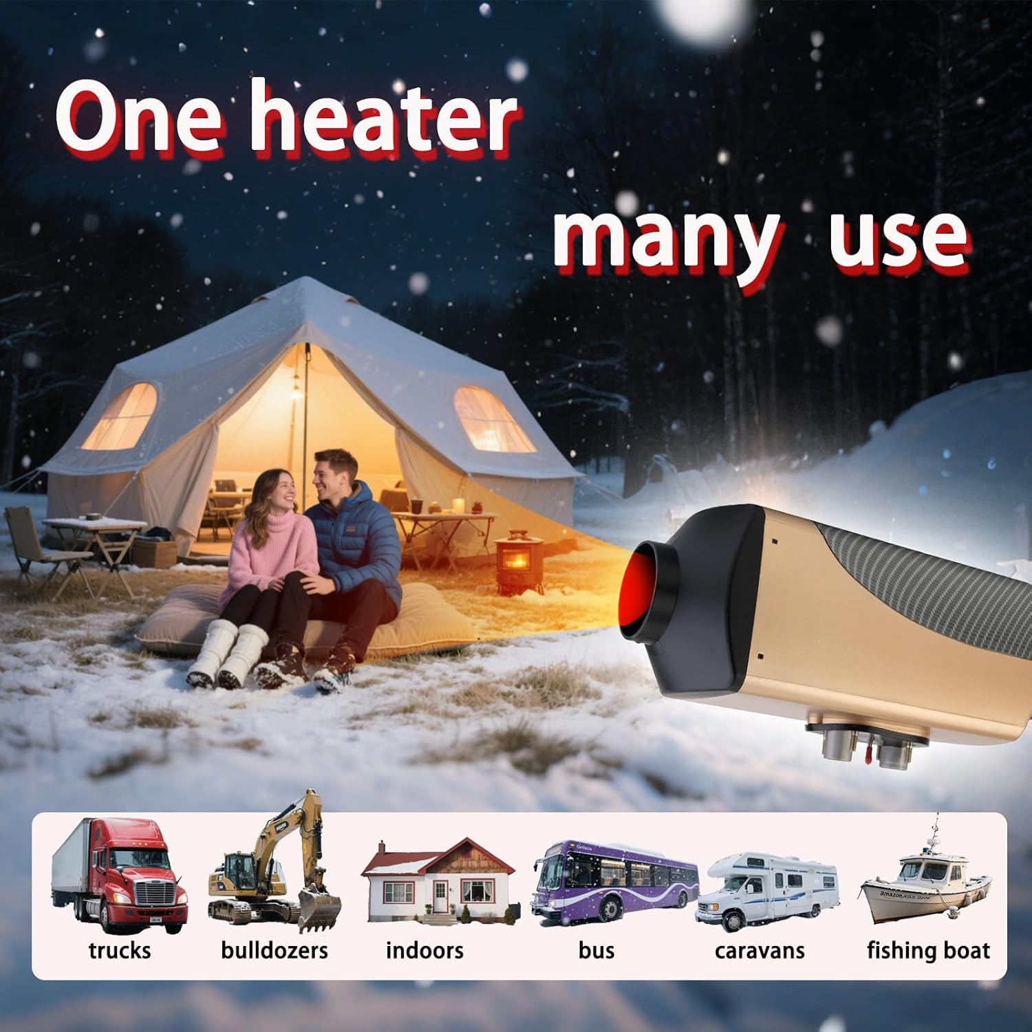 12V 7kW Diesel Heater with High Altitude Mode and Aviation Plug, Diesel Air Heater with LCD Display, 7-Speed Adjustment, Low Noise, Easy Installation,Diesel Heaters for RVs,Trucks,Ships