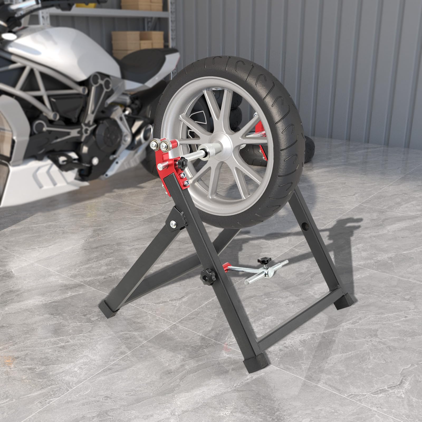 Motorrad Wuchtbock, Radwuchtmaschine Für 5 Zoll B x 23 Zoll T die meisten Motorradräder, Motorrad Auswuchtvorrichtung