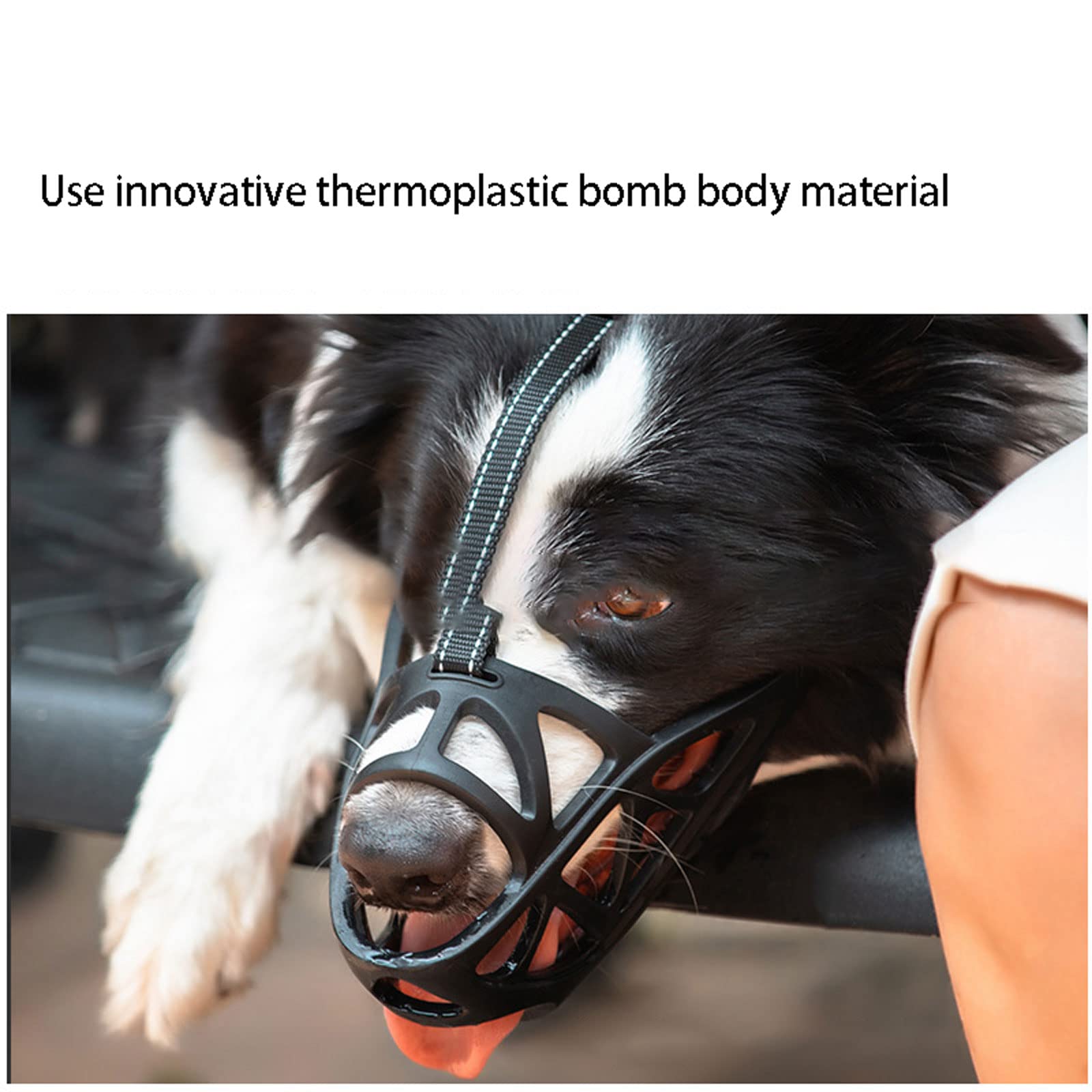 Bozales de Boca de Perro,Bozal De Silicona Suave para Perros, Bozal de Canasta para Perro con Correas Ajustables Evita morder Masticar y ladrar para Perros Grandes.-White||S