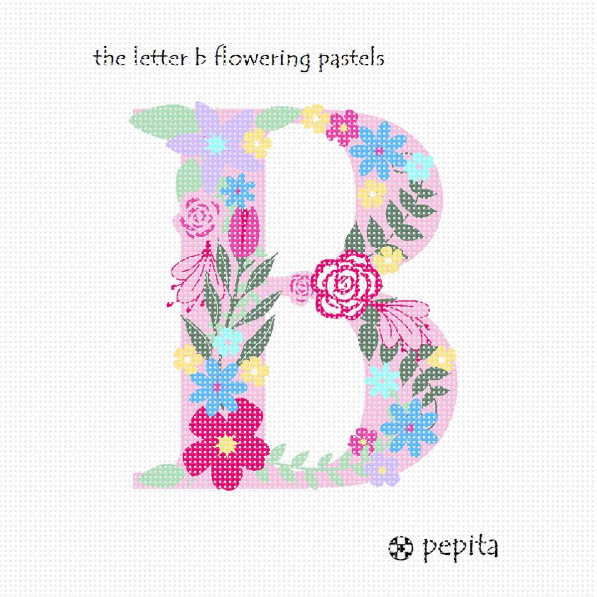 Pepita Needlepoint kit: The Letter B Flowering Pastels, 7