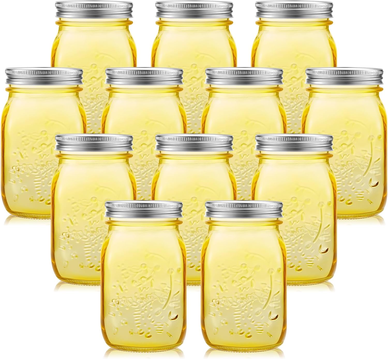 12 Pieces 32 oz Colored Mason Jars Glass Mason Jars with