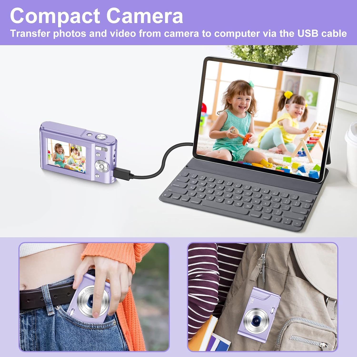 digital camera for teens kids 1080p 48mp kids camera with 32gb sd card 2 4 inch lcd screen kids digital camera with 16x digital zoom compact kid ca