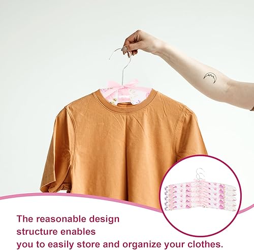 Miniatura 4 de VILLCASE 5 perchas de ropa, ropa de alta resistencia, colgador acolchado decorativo para ropa de mujer, suéteres, vestidos, bodas