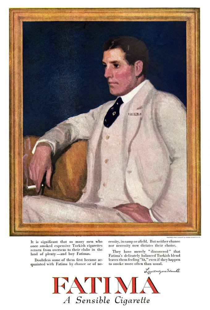 Amazon.com: Ad Fatima Cigarette Namerican Advertisement For Fatima Brand  Cigarettes From An American Magazine 1917 Poster Print by (18 x 24): Posters  & Prints