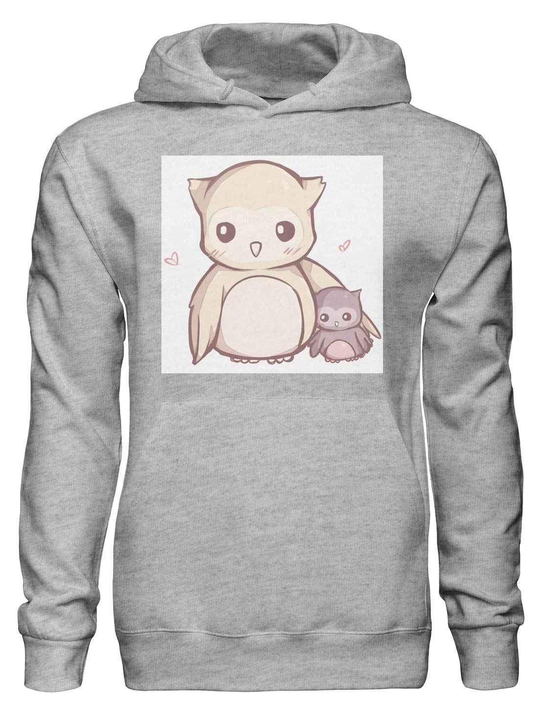 Owl Mom with Her Baby Felpa con Cappuccio Pullover Medium