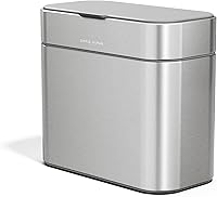 simplehuman Compost Caddy 4L Brushed Stainless Steel - Magnetic Dock Trash Can Mount, Odor-Control Countertop Bin