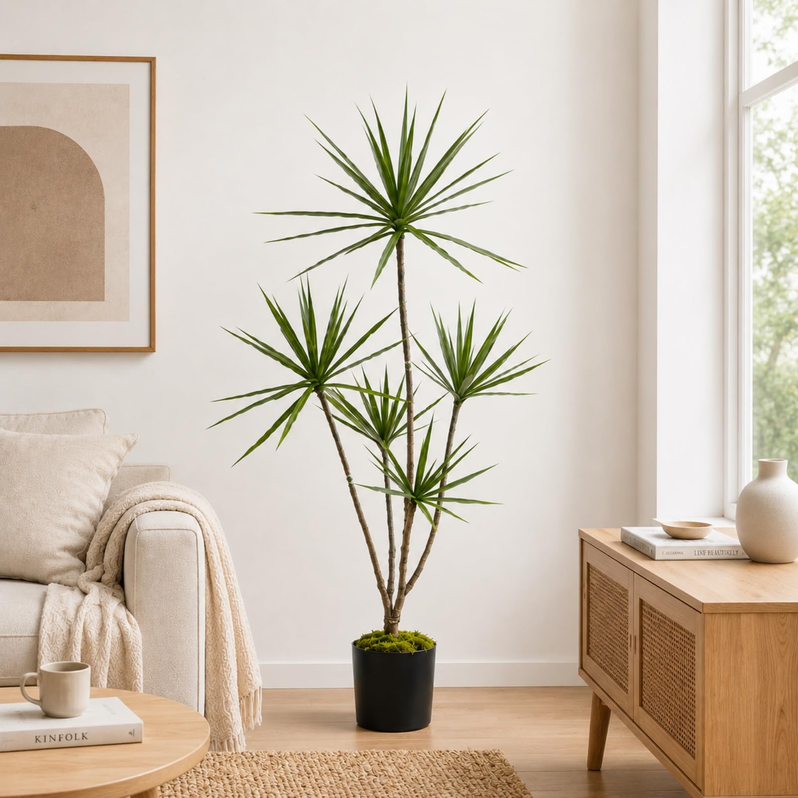 Large Artificial Trees Indoor 5FT Artificial Dracaena Tree Tall Fake Plants — image 1