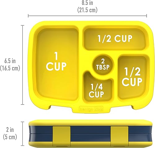 Miniatura 6 de Bentgo Kids Prints - Lonchera infantil a prueba de fugas, 5 compartimentos, estilo Bento, tamaños de porciones ideales para edades de 3 a 7 años,