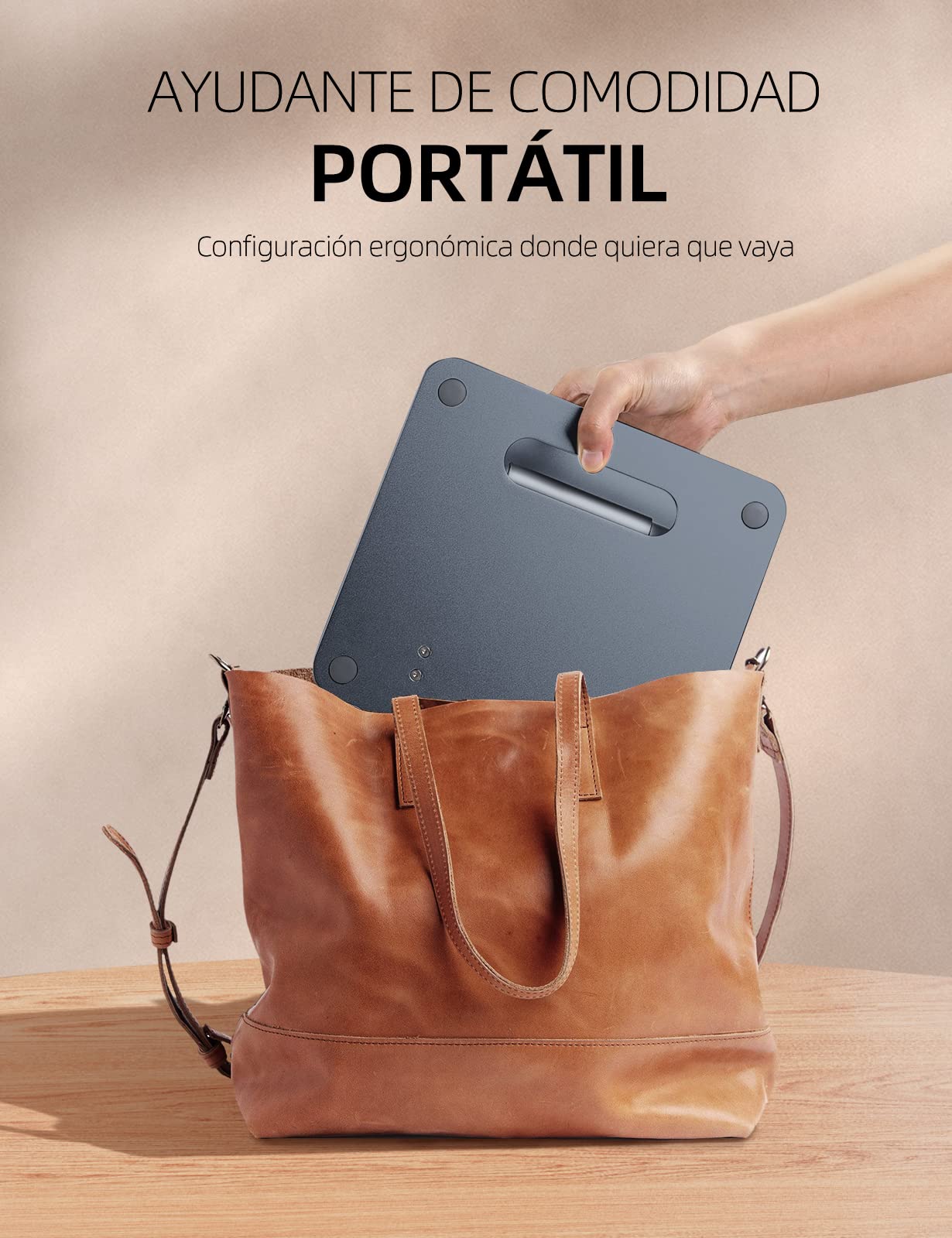 Nulaxy Soporte Ordenador portátil con Base giratoria de 360°, Altura Regulable, Soporte de Escritorio para MacBook de hasta 22 Libras, Compatible con Todos los portátiles, Gris