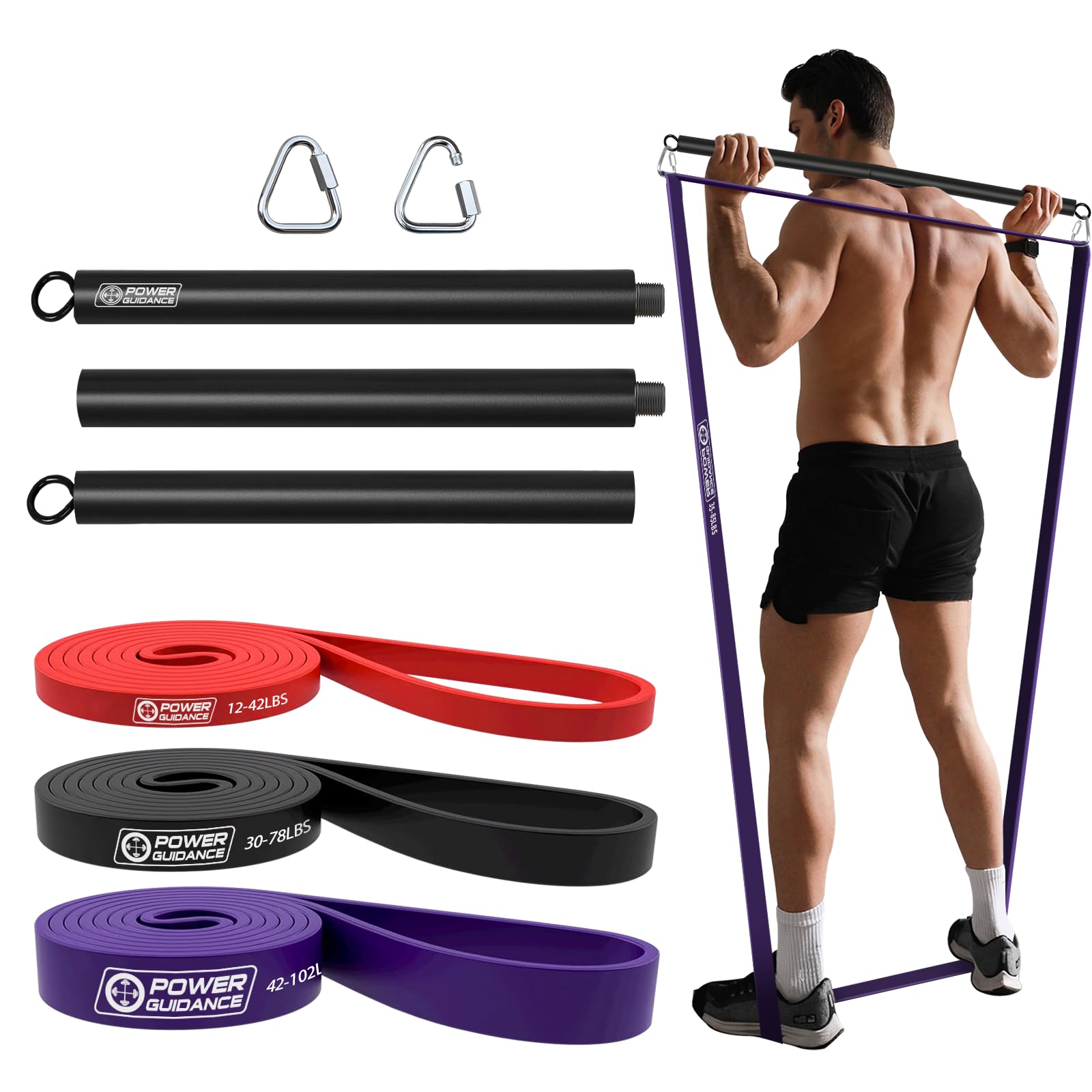 POWER GUIDANCE Widerstandsbänder, Fitnessbänder, Pull Up Resistance Band - Perfekt für Body Stretching, Powerlifting