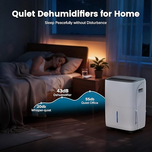 Miniatura 8 de Deshumidificador de 120 pintas para sótano y hogar, cubre hasta 5,000 pies cuadrados de habitaciones, deshumidificador de compresor de alta