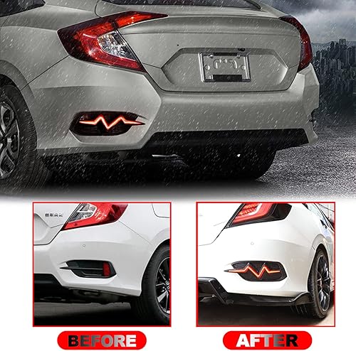 Miniatura 5 de Luz LED para parachoques trasero para Honda Civic LX EX Touring Sedan 2016 2017 2018 2019 2020 2021 Honda Civic LX EX Touring Sedan parachoques