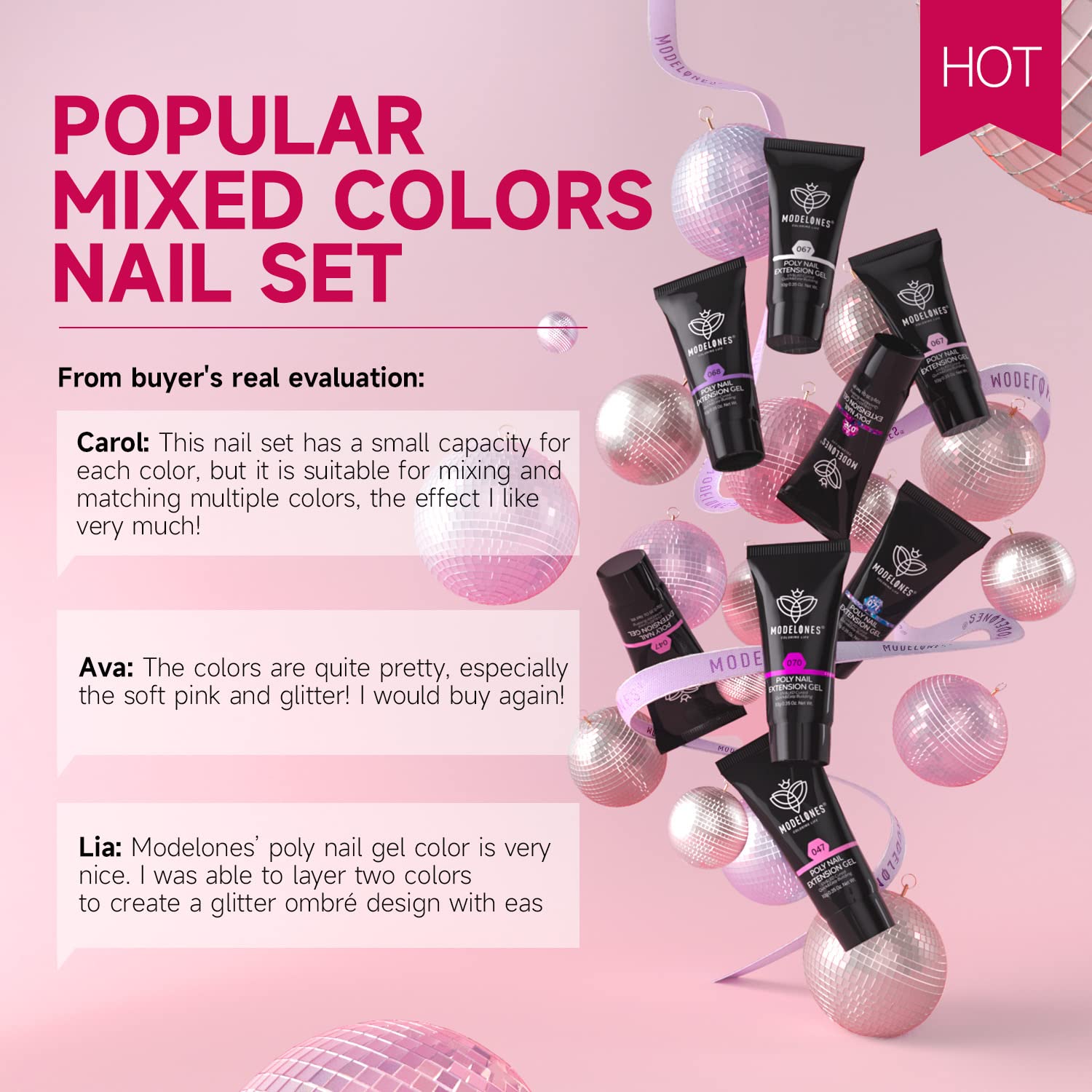 Modelones Poly Nail Gel Set Poly Nail Extension Gel 12 Colors 10g Nude