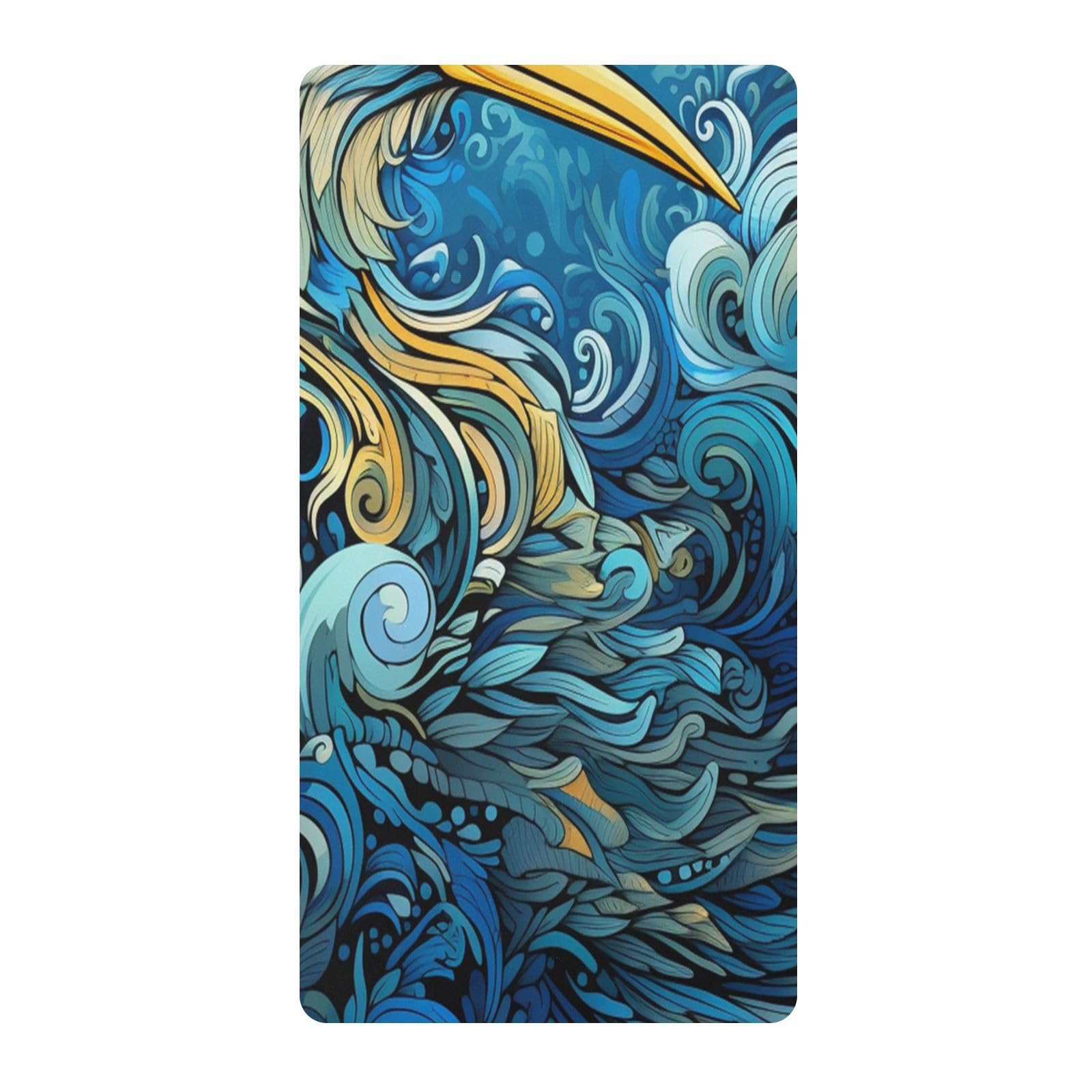 Arte Abstracto PáJaro Azul Sábana de Cuna para Niños Pequeños,Sábanas de Algodón Suave para Bebés Aptas para Colchón Corralito