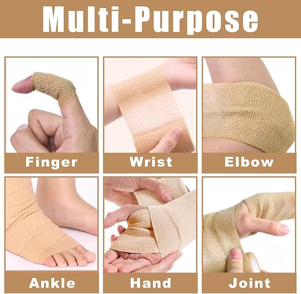 APACALI Lot de 20 rouleaux de bandage cohésif pour chevaux, 10 cm x 4,5 m, beige pour protection des poignets et des chevilles - 5