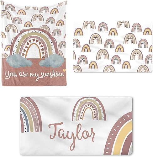 Juego de ropa de cama personalizado para cuna para bebé, juegos de cuna personalizados con nombre, juego de ropa de cama de guardería para bebé,