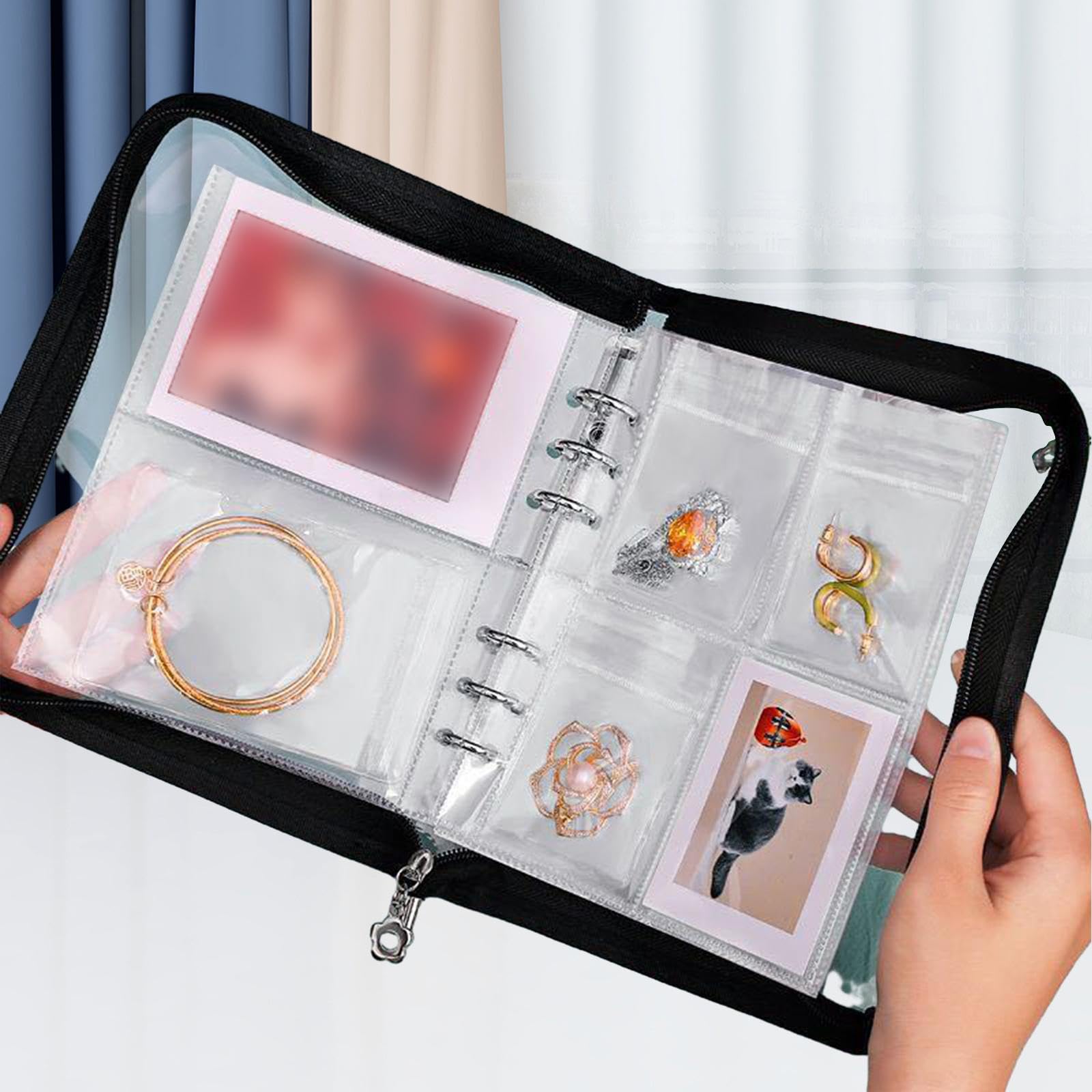 Livre De Rangement Transparent Pour Bijoux Et Boucles D'oreilles, Livre