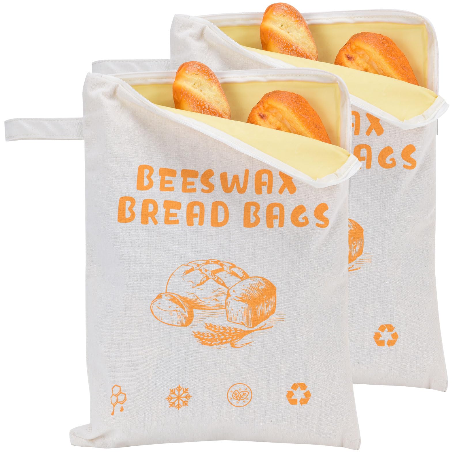 Yhplxyuus Homemade Bread Preserver Bag Organic Cotton Linen Freshness 33x43cm Use Control