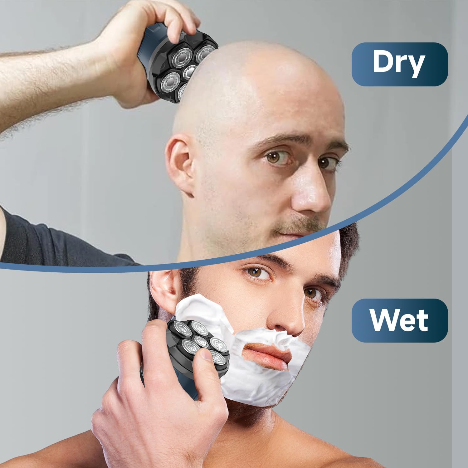 Electric Head Shaver for Bald Men, 6D Flexible Head Shavers, Magnetic Detachable Blade, Bald Razor, Wet & Dry Waterproof Skull Shaver, Cordless USB-C Rechargeable Electric Razor for Men - Image 7