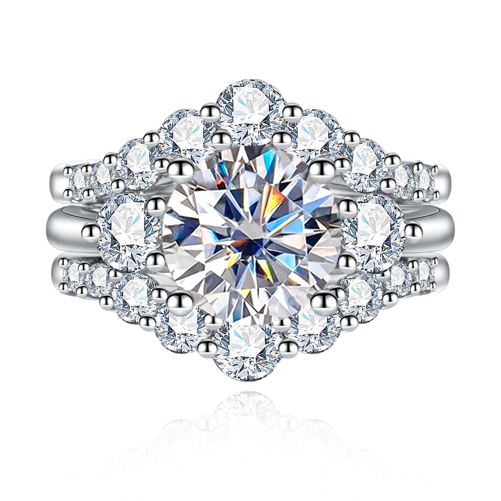 Moissanite Wedding Ring Set 4.92cttw