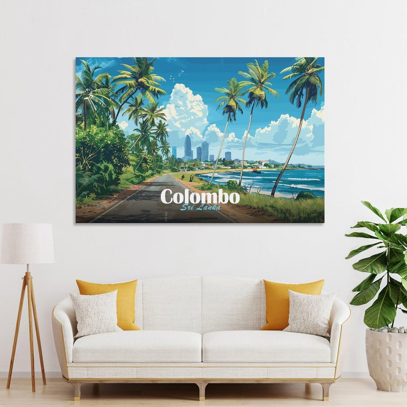 Junmoney Colombo, Sri Lanka Wall Art Print 20x30inch(50x75cm), for Corridors, Hallways Or Apartment Entries, Wall Decor to Refresh Empty Corners