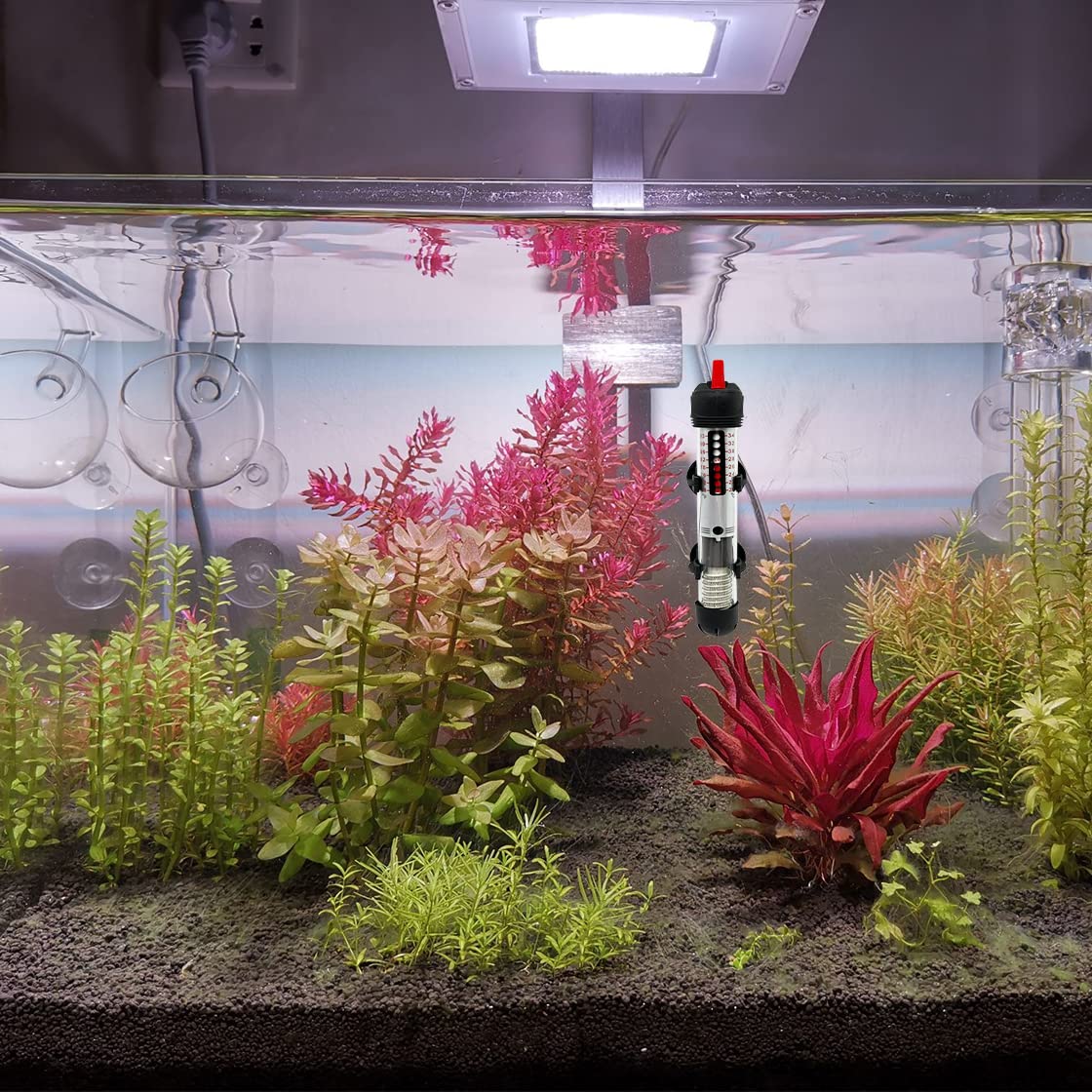 Nobiqfoq Fish Tank Aquarium Heater - Submersible Thermostat Adjustable Temperature Heater for Saltwater & Freshwater 50W 2