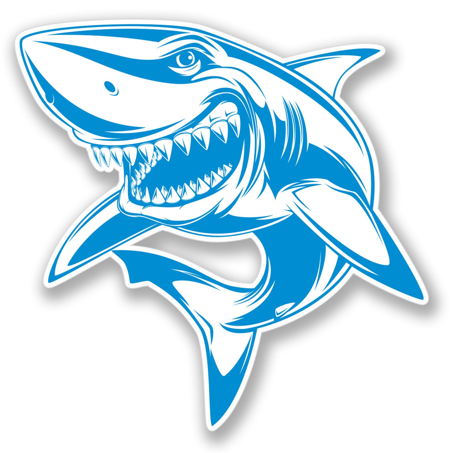 2 x Great White Shark Sticker Car Bike Bike Helmet Laptop Diving Scuba #4172 (10cm x 10cm)