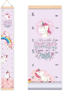 Height Growth Chart for Kids Unicorn - Baby Measuring Canvas Ruler. Nursery Hanging Wall Decor for Girls, Perfect Baby Shower Newborn Gift, Size in Foot Inches Centimeters…