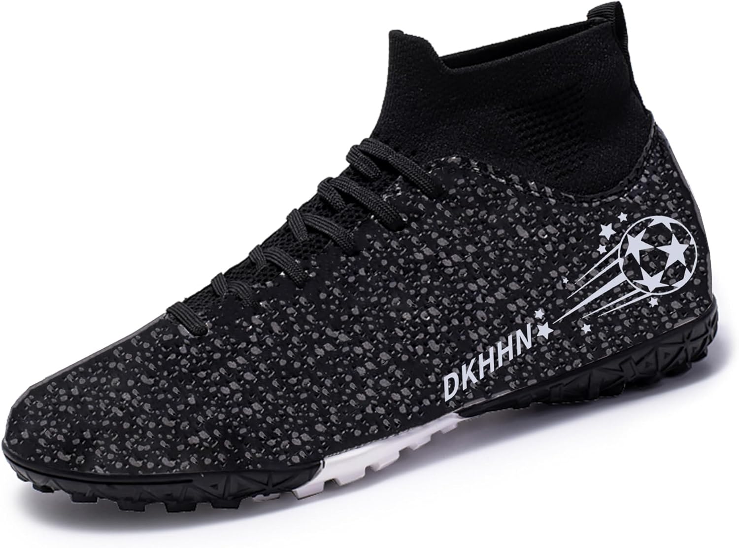 Men's Soccer Cleats Football Shoes High-Tops Lace-Up Indoor TF Spikes Adult Wide Training Boots