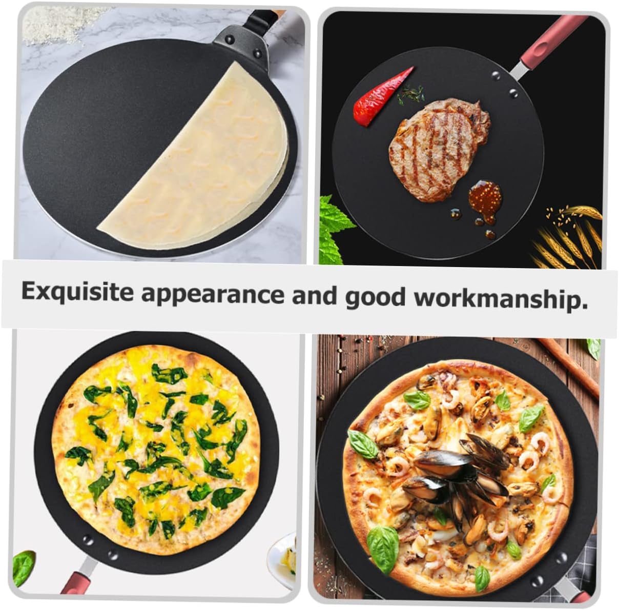 LIFKOME Flat Pancake Griddle Pan Nonstick Great for Eggs Pancakes Steaks Compact Easy to Store